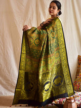 Fiza - Ajrakh Dola Silk zari border Saree