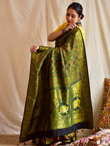 Peer - Ajrakh Dola Silk zari border Saree