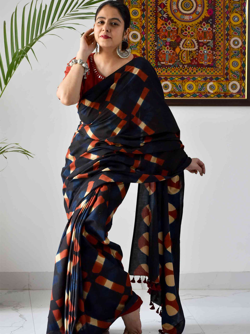 Wind - Clamp Dyed Cotton Saree