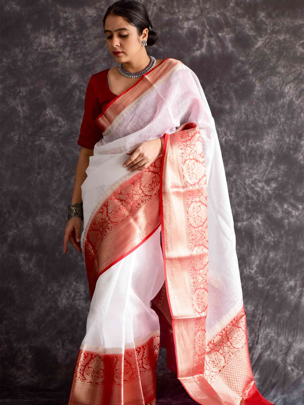 Adya - Linen zari Saree